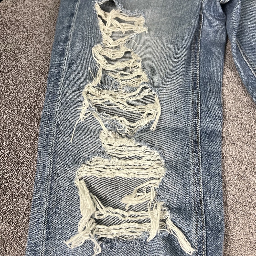 American Eagle Tomgirl Jeans Size 10 Regular Medium Wash Straight Button Fly - Picture 12 of 16